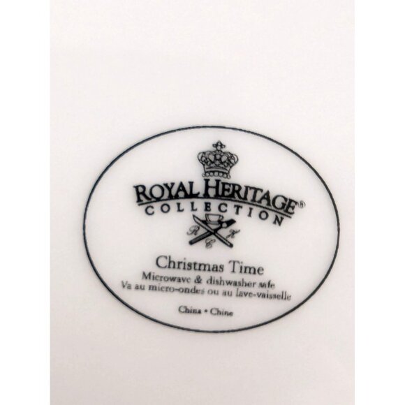 Royal Heritage Collection Christmas Time Pattern Rimmed Soup Bowls Set of 4 - Picture 11 of 11